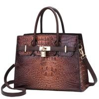 ราคา กระเป๋าถือหนังจระเข้ PU สไตล์โมเดิร์นสีน้ำตาล ออกแบบเพื่อผู้หญิง (53050902043)