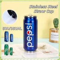 ราคา youngtime แก้วน้ำสแตนเลสพร้อมหลอดดูด 350 500มล ขวดน้ำดื่ม Thermos สำหรับกาแฟ Coca Cola Pepsi youngtime (27736677905)