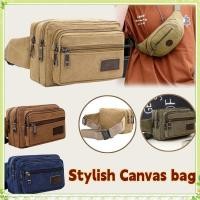 ราคา youngtime กระเป๋าคาดเอวผ้าแคนวาสสำหรับผู้ชาย กระเป๋าใส่เหรียญทรงสี่เหลี่ยมเล็กแบบตัดขวางสำหรับกิจกรรมกลางแจ้ง อเนกประสงค์ youngtime (57101200749)