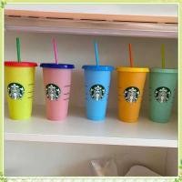 ราคา youngtime แก้วน้ำเปลี่ยนสี Starbucks แบบพกพา ขนาด 710 มล 24 ออนซ์ พร้อมฝาปิด ขวดน้ำสีสันสดใส มีในสต็อก youngtime (52600262436)