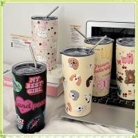 ราคา youngtime น่ารักกระติกน้ำร้อนถ้วยกาแฟแก้วกาแฟสไตล์อินส์ถ้วยสูญญากาศ 304 แก้วเก็บความเย็นสแตนเลสถ้วยฟางของหญิงสาว 550 มล ขวดน้ำแบบพกพาความจุขนาดใหญ่ youngtime (19985361991)