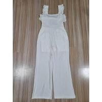 ราคา จั้มสูทขายาวสีขาว ป้าย LINDA ผ้าลินิน ไซส์ M อก 32 34 เอว 28 สะโพก 38 ยาว 55 (42263991249)