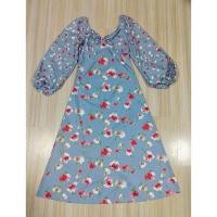 ราคา เดรสยาวสีฟ้าออกเทา พิมพ์ลายดอกไม้ ป้าย Sugar brown อก 32 34 เอว 32 สะโพก 38 ยาว 49 (41173413097)