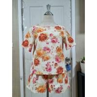 ราคา ชุดเซ็ตลายดอกไม้ ZARA ไซส์ S เสื้ออก 36 ยาว 20 กางเกงเอว 30 สะโพก 38 ยาว 12 ซิปหลัง กระเป๋าข้าง (24442396290)