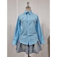 ราคา เสื้อเชิ้ตแขนยาว สีฟ้าลายสก๊อต ป้ายพอดีตัว อก 32 ยาว 22 (43471702902)