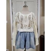 ราคา เสื้อไหมพรมถักแขนยาว สีขาวครีม อก 36 ยาว 15 ใส่คลุมบิกินี่ได้ (41500359865)