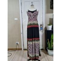 ราคา เดรสยาวสายเดี่ยว ลายดอก อก 34 เอว 32 สะโพก 44 ยาว 55 (29921663664)