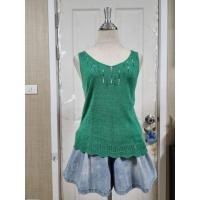 ราคา เสื้อไหมพรมแขนกุดสีเขียว อก 34 ยาว 21 สไตล์วินเทจ (27529486638)