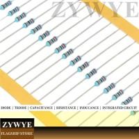 ราคา 100pcs 1 4W ตัวต้านทานฟิล์มโลหะ 1R 1M 100R 220R 330R 1K 1 5K 2 2K 3 3K 4 7K 10K 22K 47K 100K 200K 330K 470K 510K 1M (24787740825)