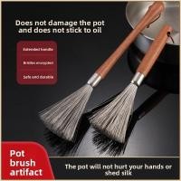 ราคา แปรงหม้อสแตนเลสไม้เนื้อแข็งด้ามยาวแปรงหม้อสิ่งประดิษฐ์ทําความสะอาดห้องครัวหม้อและชามแปรงลูกเหล็กสากล (40465528974)