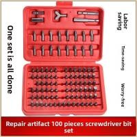 ราคา ชุดกล่องพลาสติก 100 ชิ้นของดอกไขควง ชุดซ็อกเก็ตขยายไขควงไฟฟ้า ดอกไขควงหัวแบน (41060654652)