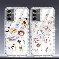 ราคา SAMSUNG YBDเพชรStuddedเคสโทรศัพท์สําหรับSamsung Galaxy A17 A05S A13 4G 5G A04S A14 A15 A16 M16 F16 M14 F14 อินเทรนด์การ์ตูนรูปแบบตัวอักษรล้างเชลล์ (42310412531)