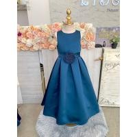 ราคา ชุดราตรีเด็ก ร้านอยู่รัชดา ลองได้ถ่ายรูปจากชุดจริง W19081 สีน้ำเงิน กระโปรงยาว (28469997123)