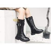 ราคา บูทเด็ก หน้าร้านอยู่รัชดา ลองได้ H172 สีดำ ด้านหน้าร้อยเชือกสูง แบบยาวมีคาดเข็มขัด (25142327096)