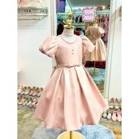 ราคา ชุดราตรีเด็ก หน้าร้านอยู่รัชดา ลองได้ถ่ายรูปจากชุดจริง B272 สีชมพู กระโปรงสั้น แขนตุ๊กตา ประดับคลิสตัลล้อมคอ น่ารักๆ (24558754193)