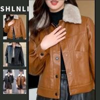 ราคา แจ็คเก็ตหนังแท้สำหรับผู้หญิง วัสดุผ้าฝ้ายเบาะหนา ดีไซน์แขนยาว สไตล์อเมริกันสแล็ก fit สำหรับฤดูใบไม้ร่วงและฤดูหนาว (44259286577)