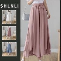 ราคา ฤดูใบไม้ผลิและฤดูร้อนเอวสูงหลวมชีฟองกางเกงขากว้างผู้หญิงสไตล์เกาหลีสีทึบน้ําหนักเบา ครอบตัด กางเกง (28378870055)