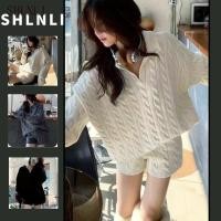 ราคา เซ็ตเสื้อโปโลคอยาวแขนยาวบิดและกางเกงขาสั้นเอวสูงสำหรับผู้หญิง สวมใส่ง่าย เหมาะกับฤดูใบไม้ร่วง (41621541265)