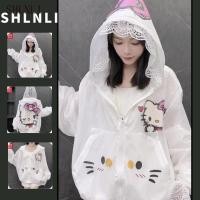 ราคา hoodie สปลิตสำหรับผู้หญิง ลายกราฟฟิก Hello Kitty พิมพ์ลายละเอียด แขนยาว เหมาะกับฤดูร้อน (44850481698)