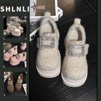 ราคา รองเท้าโลฟเฟอร์ผู้หญิง ทำจากผ้ากำมะหยี่ทองและขนสังเคราะห์ สำหรับฤดูหนาว สวมใส่ง่ายทุกวัน (44324438233)