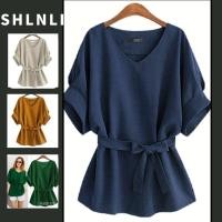 ราคา เสื้อเชิ้ตแขนสั้นผู้หญิง คอวีหลวม สไตล์ลำลอง สำหรับฤดูใบไม้ผลิและฤดูร้อน (44060213636)