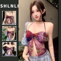 ราคา เสื้อกั๊กสายเอี๊ยมพิมพ์ลายอเมริกันคอที่ไม่มีสายหนังไม่สม่ําเสมอเสื้อมัดย้อมแบบบางสําหรับผู้หญิงฤดูร้อน (43050974364)