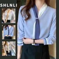 ราคา เสื้อชีฟองแขนยาวสไตล์เกาหลีย้อนยุค สีทึบ เหมาะสำหรับฤดูใบไม้ผลิและฤดูใบไม้ร่วง (42812256680)