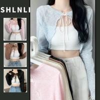 ราคา สไตล์เกาหลีผ้าไหมน้ําแข็งลูกไม้ขึ้นถักเสื้อคลุมสั้นสําหรับผู้หญิงฤดูใบไม้ผลิฤดูร้อนป้องกันแสงแดดแขนยาวบางเคป (42310636252)