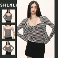 ราคา เสื้อกล้ามลายทางและคาร์ดิแกนแขนยาวสำหรับผู้หญิงสไตล์เกาหลี (41767457138)