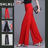 ราคา กางเกงขากว้างสองชั้นผ้าชีฟองเอวสูง สไตล์หลวมๆ เหมาะสำหรับฤดูร้อน (41717449163)