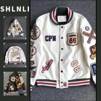 ราคา เสื้อแจ็คเก็ตหนังสั้นปักลายสําหรับผู้ชายสําหรับฤดูใบไม้ร่วงและฤดูหนาวเสื้อแจ็คเก็ตสั้นลําลองเสื้อเบสบอล (41618521956)