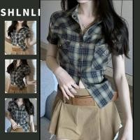 ราคา American Womens Retro Polo Short Shirt Summer Short Sleeved Casual Slimming Top (41310747158)
