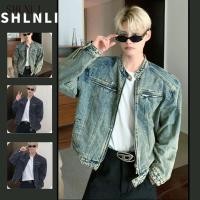 ราคา แจ็คเก็ตยีนส์ทรงหลวมสไตล์เรโทรสำหรับผู้ชาย อเมริกันคลาสสิค ไหล่เสริมฟองน้ำ (28691576838)