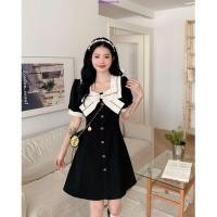 ราคา S 5XL เดรสยาวสไตล์วินเทจ คอปกโบว์ แขนตุ๊กตา ช่วยพรางหุ่น เดรสออกงาน สำหรับสาวอวบ พลัสไซซ์ (26191586825)