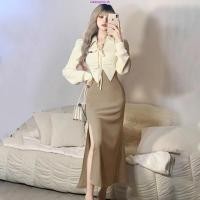 ราคา ชุดเดรสแขนยาวกระโปรงสั้น สไตล์สาวเซ็กซี่ งานรัดหุ่นสลิมมากแม่ ชุดเดรสผู้หญิง ใส่ไปเที่ยวสวยๆ SF72445 (41517782325)