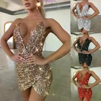 ราคา ชุดมินิเดรสสั้น คอวีลึก เปลือยหลัง ประดับเลื่อม กลิตเตอร์ เซ็กซี่ สําหรับสตรี เหมาะกับงานปาร์ตี้ (40817782366)