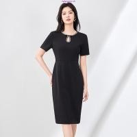 ราคา TEESBRAND T1104 ชุดทำงานสีดำ ทรงสอบ คอกลม แขนห้าส่วนตุ๊กตา (40719213276)