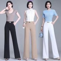 ราคา กางเกงขากว้าง เอวสูง ผ้าเดรป แบบบาง ทรงตรง แฟชั่นฤดูร้อน สําหรับผู้หญิง (43717629982)