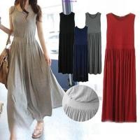 ราคา พร้อมส่ง ชุดเดรสกระโปรงยาว ผ้าฝ้าย แขนกุด เอวยางยืด ระบายอากาศ เซ็กซี่ ทรงหลวม ขนาดใหญ่ สไตล์เกาหลี สําหรับสตรี (27441200585)