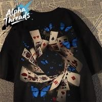 ราคา จัดส่งตลอด24 ชั่วโมง เสื้อยืดแขนสั้นลายไพ่แพ็กเกอร์สไตล์สตรีตยุโรป อเมริกา แบรนด์ฟешันอินเทรนด์ สำหรับผู้ชาย สไตล์สตรีต (41314805816)