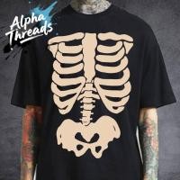 ราคา จัดส่งตลอด 24 ชั่วโมง Alpha Threads เสื้อ HALLOWEEN ฮาโลวีน ลาย โครงกระดูก ผ้านิ่มใส่สบาย (41268347891)