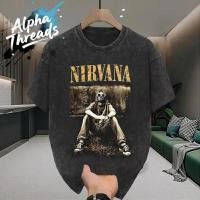 ราคา เสื้อฟอก เสื้อสตรีท เสื้อ oversize เสื้อยืดผู้ชาย เสื้อยืด Nirvana ผ้าคอตตอน 100 เสื้อวินเทจ Rocktees (58150969402)