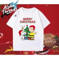 ราคา เสื้อยืดคริสต์มาส Merry Christmas Snoopy ซานตาคลอส Unisex T Shirt M 3XL (46550375065)