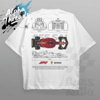 ราคา จัดส่งตลอด 24 ชั่วโมง Alpha Threads เสื้อยืด พิมพ์ลายรถยนต์ และ Clo Regular Fit สีขาว F1 Ferrari Blueprint A3 (44464336817)
