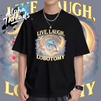 ราคา จัดส่งตลอด 24 ชั่วโมง เสื้อยืดลาย LIVE LAUGH LOBOTOMY ลายโลมาสายรุ้งแนวหลอนสวย เสื้อโอเวอร์ไซส์แนว Y2K (44460982039)
