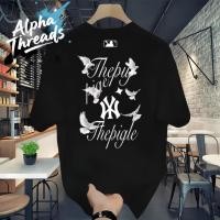 ราคา จัดส่งตลอด 24 ชั่วโมง Outlets Distro MLB Pigeon เสื้อยืดผู้ชายผู้หญิงขนาดใหญ่ Boxy Fit T (44111597821)