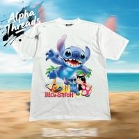 ราคา จัดส่งตลอด 24 ชั่วโมง เสื้อยืดคอฟิต รุ่น Lilo and Stitch สีขาว DTG (43156999766)