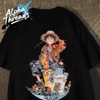 ราคา จัดส่งตลอด 24 ชั่วโมง Alpha Threads เสื้อยืดพิมพ์ลายวันพีชย้อนยุคญี่ปุ่น แขนสั้น คอกลม ผ้าเนื้อนุ่ม สวมใส่สบาย (42516797276)
