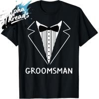 ราคา จัดส่งตลอด 24 ชั่วโมง Groomsman Wedding Tux Bachelor Bachelor T Shirt Best Man เสื้อยืด (42110771366)