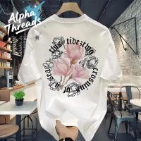 ราคา จัดส่งตลอด 24 ชั่วโมง Chrome Hearts Black White Flower Outlets Tee Oversize Boxy Fit for Men Women (41961603012)